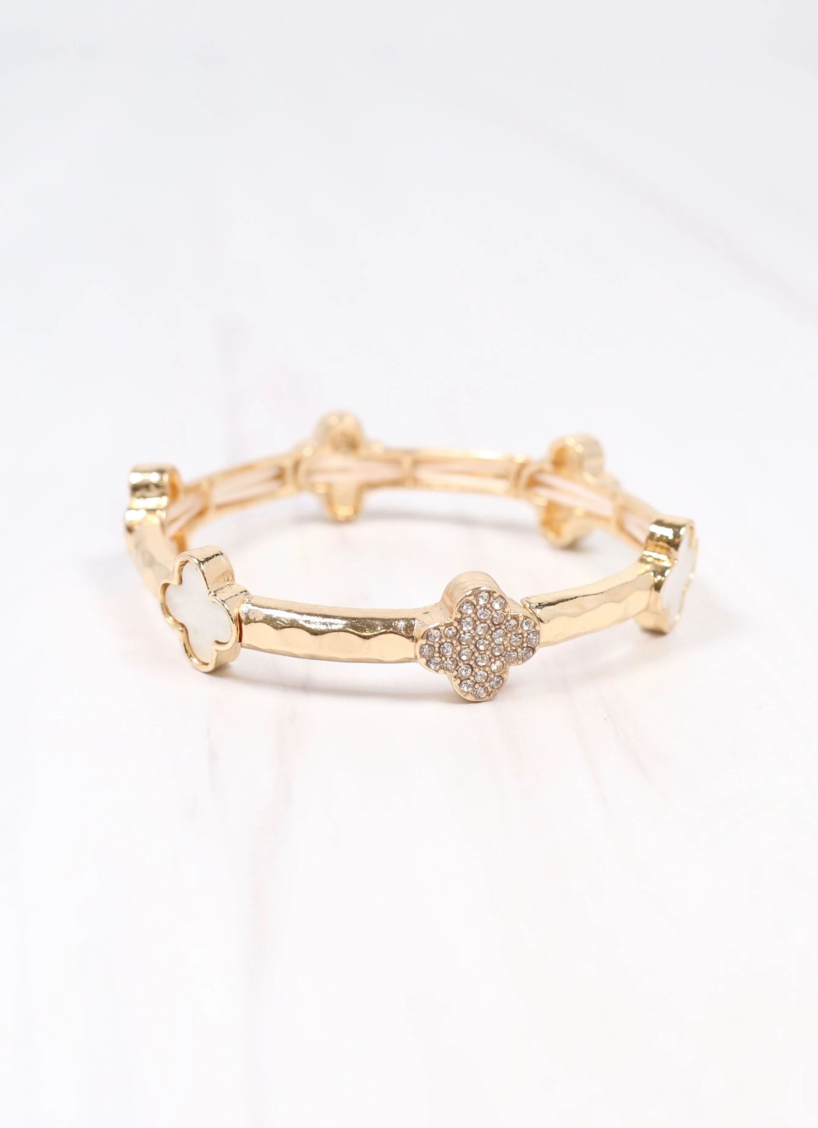 Vivane Clover Stretch Bracelet GOLD