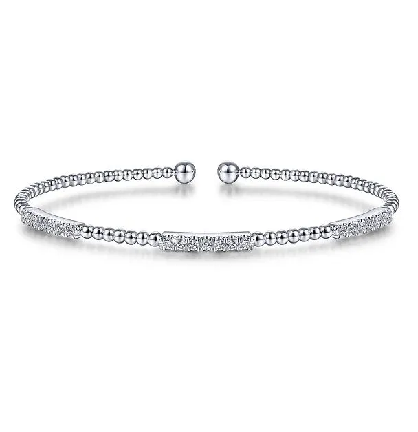 White Gold  Bujukan Diamond Stations Bangle Bracelet