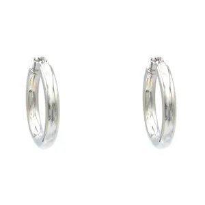 White Gold Filled Hollow Hoop Earring