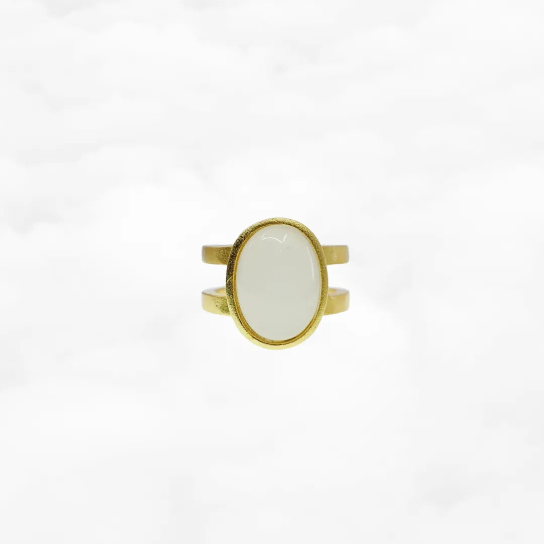 White Jade Statement Ring