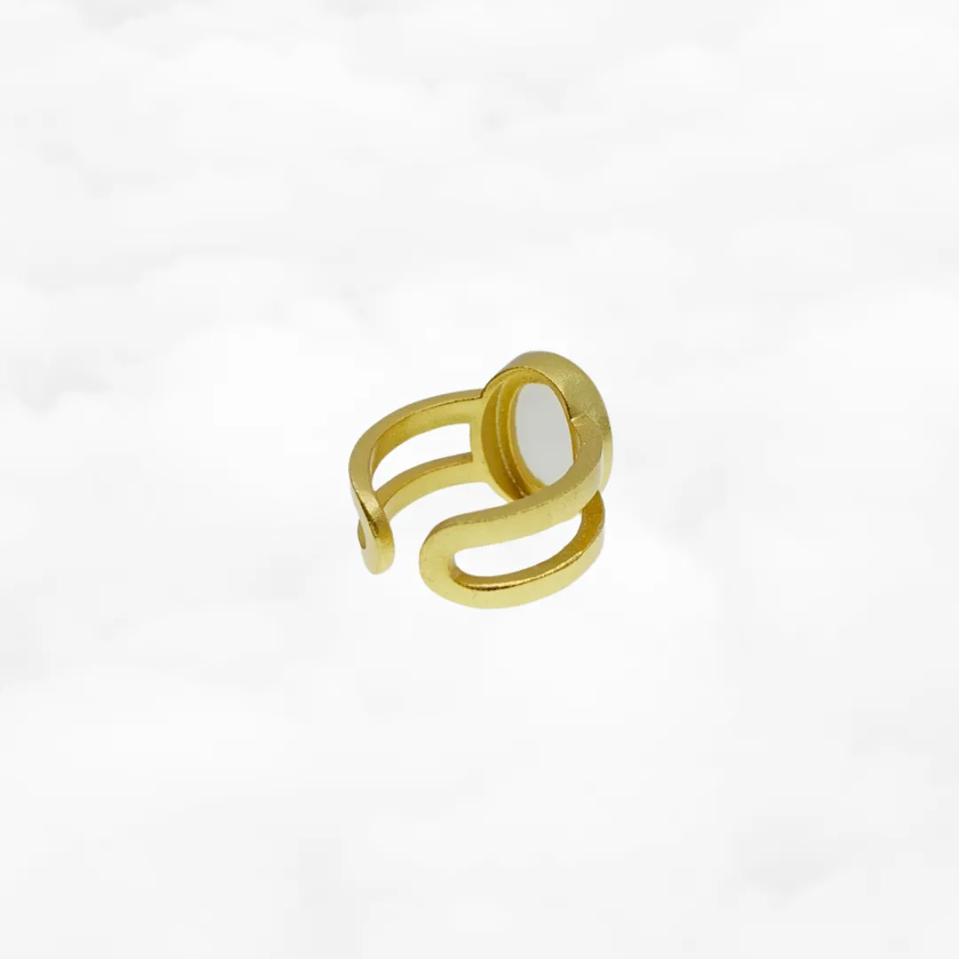 White Jade Statement Ring