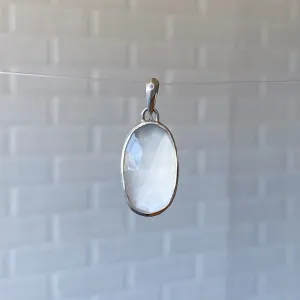 White Rose Cut Moonstone and Silver Bijou Pendant #3