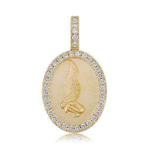 Winged Angel Pendant CZ Iced Out Charm Necklace