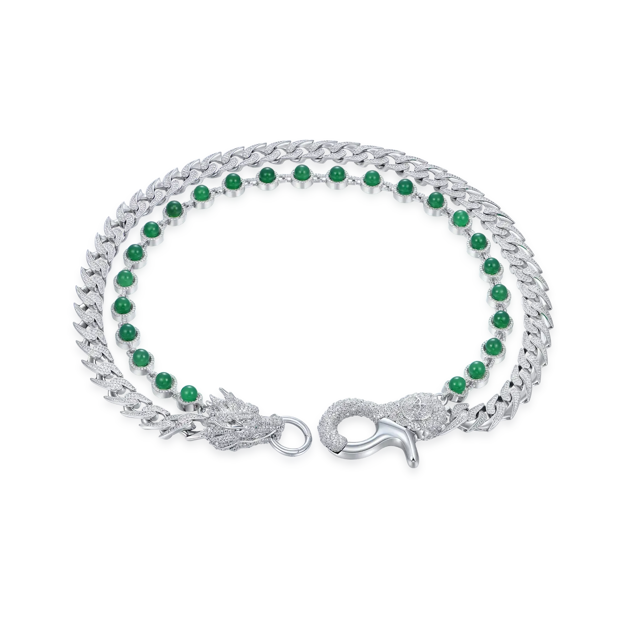 WONG Ⅱ Ridge Jade Cuban Wallet Chain - 15mm